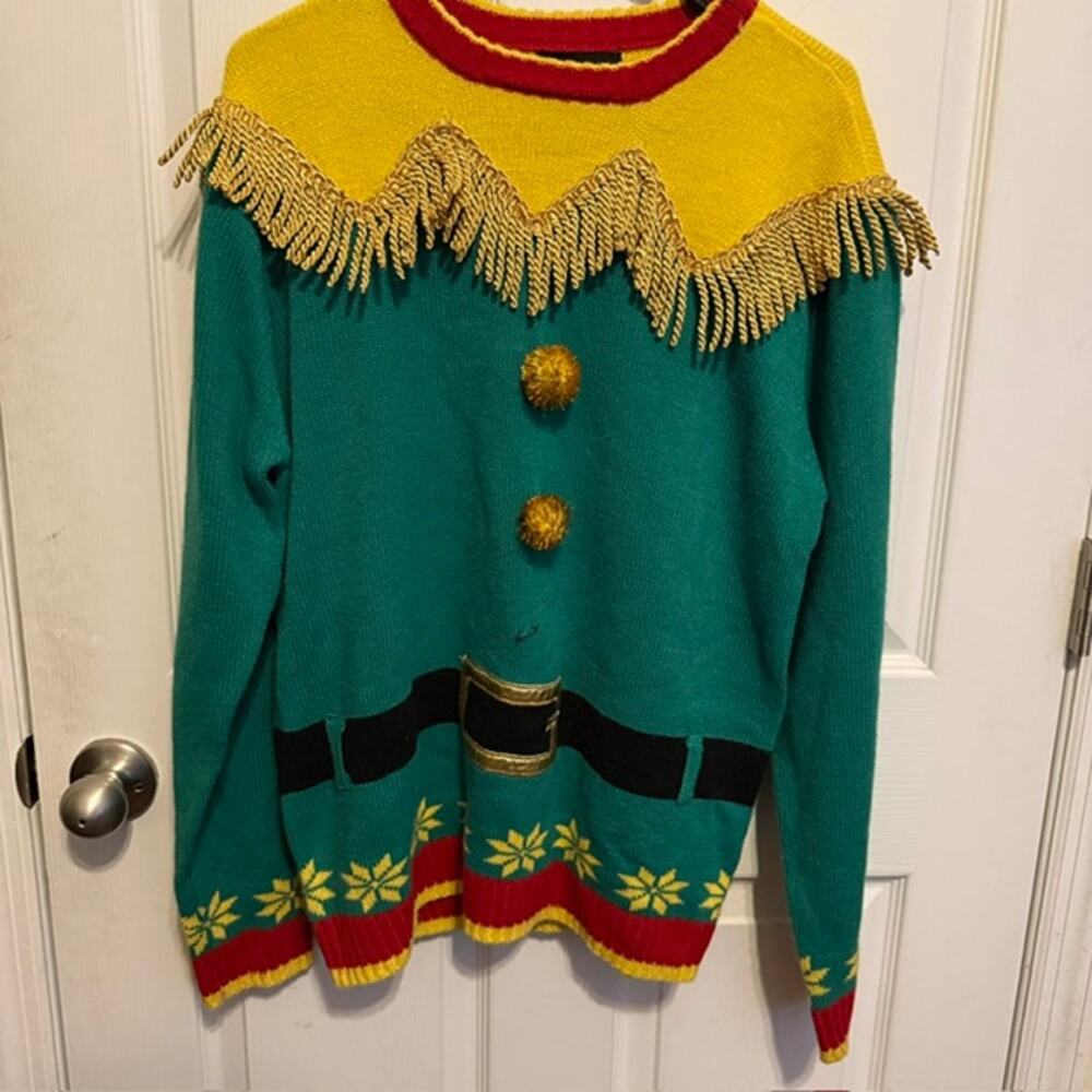 Christmas Sweater - Ugly Sweater  Elf - Blizzard Bay Size Medium